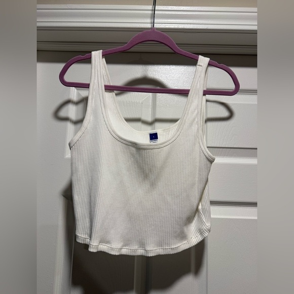 Old Navy White Ribbed Crop Tank Top - Picture 1 of 3